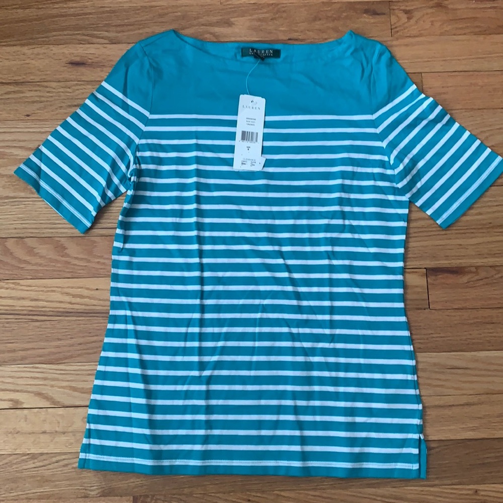 Ralph Lauren turquoise/ white T-shirt